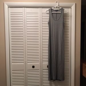 Gap womens blue and white stripes maxi dress with side slit size small.
